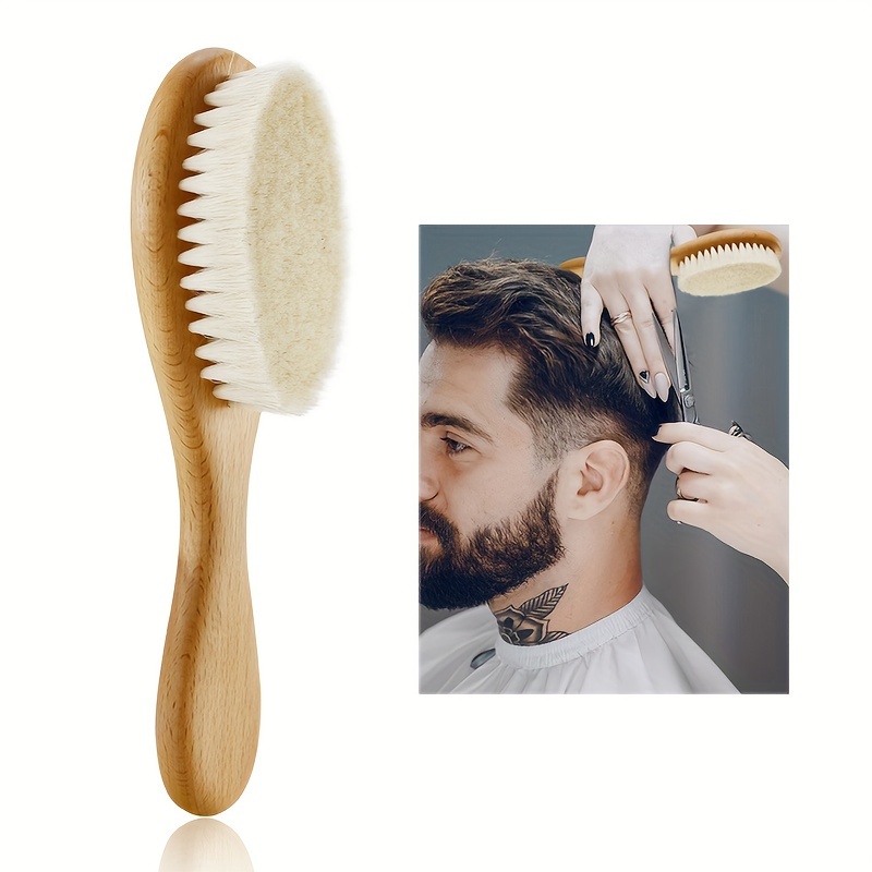 

1pc Wool Hair Brush For Normal Hair, Wood Handle, Gentle Scalp Massage, Styling Comb For Men And Women