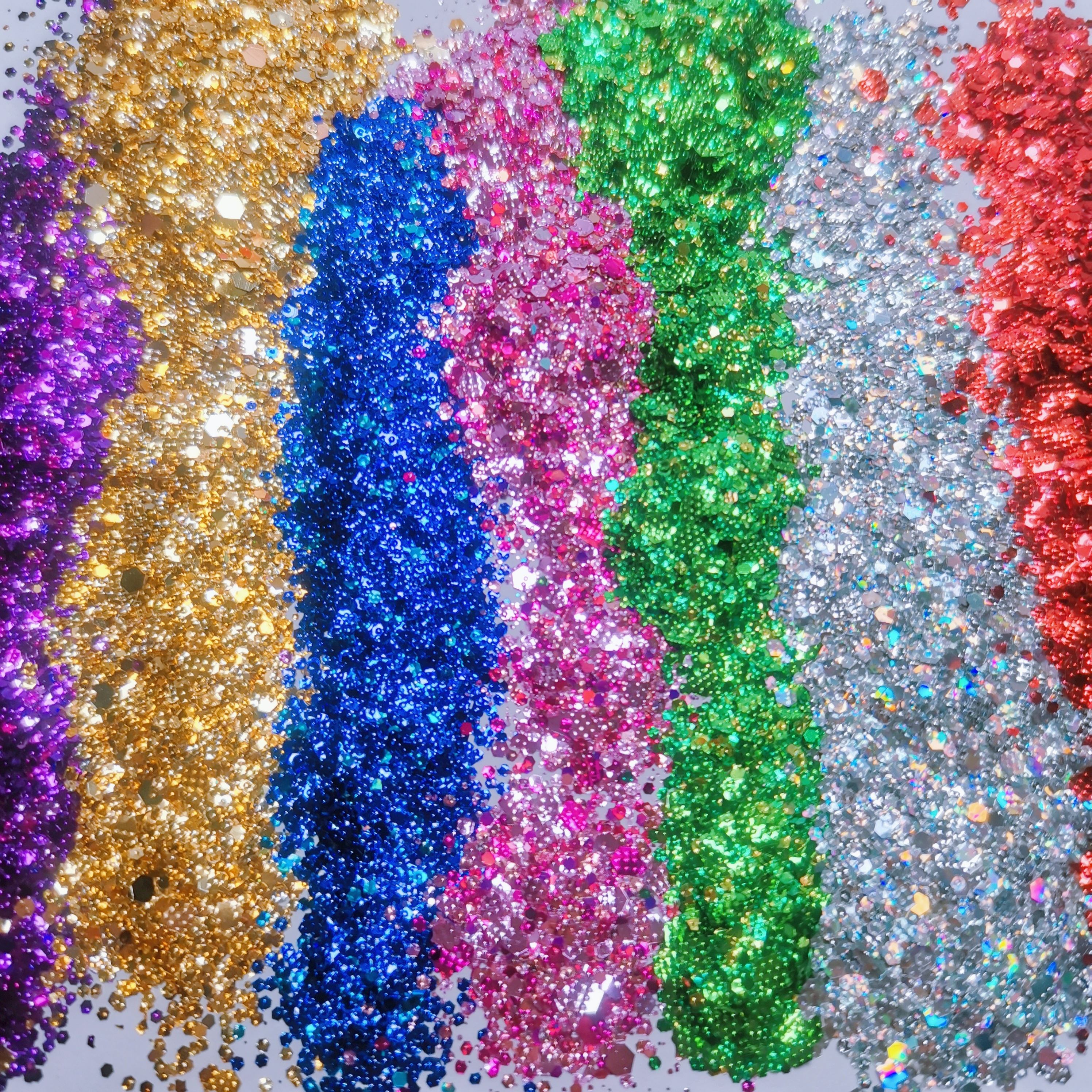 

20G/Sac de 7 couleurs de paillettes vives - pour bijoux, artisanat, peinture et décorations festives - Matériel en plastique, pas de requise