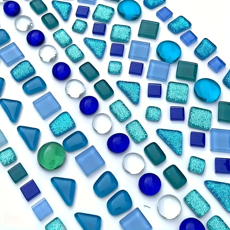 110pcs approximately of   tiles are used for handcrafted   making supplies melted glass sheets for decoration and art projects diy handcrafted supplies vitality tiles durable glass tile beads diy handcrafted materials