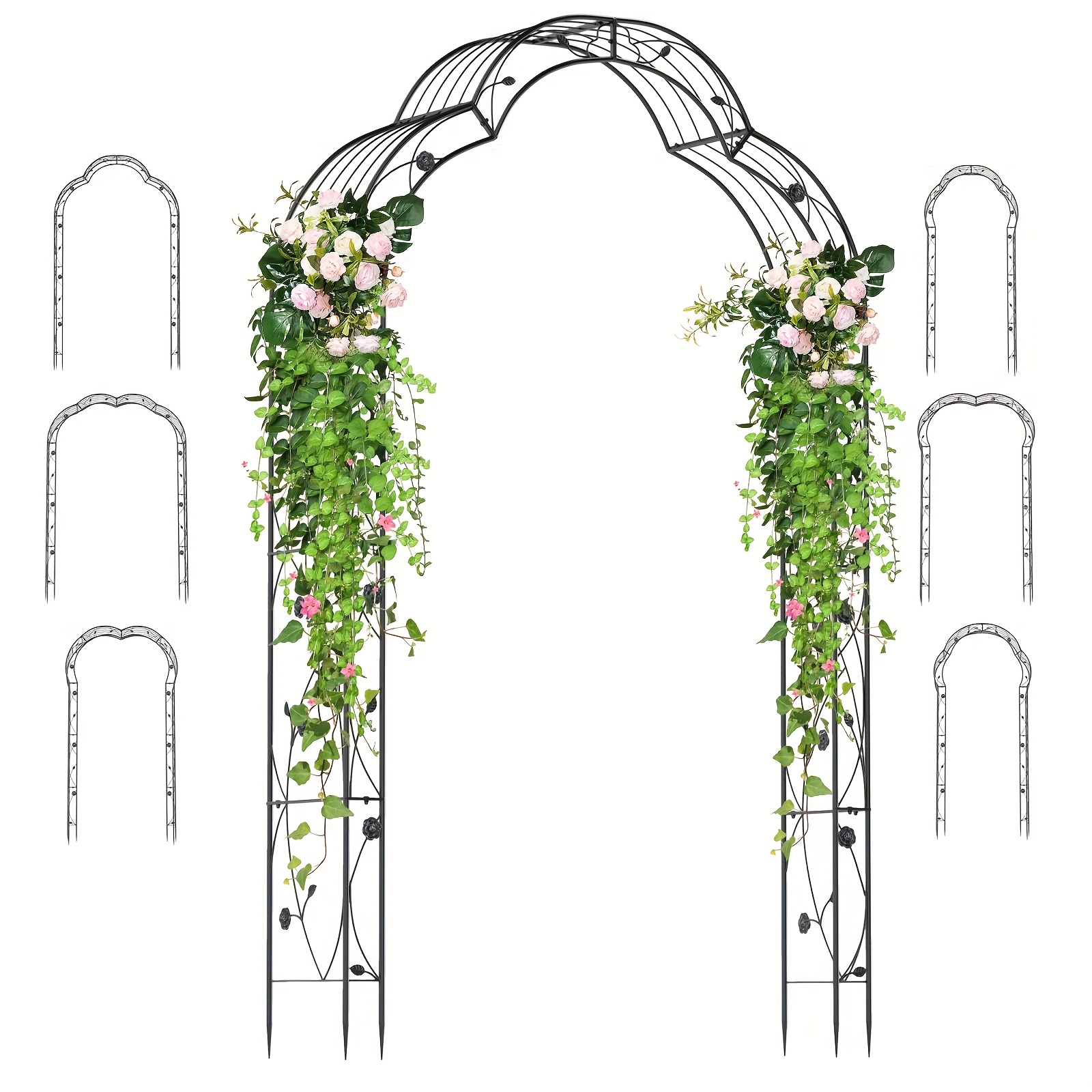 

99" Tall Garden Arch Trellis W/ 6 Combination Ways & 2 Installation