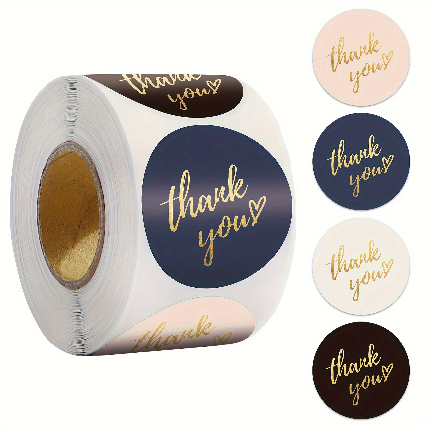 

500pcs Golden Foil Thank You Stickers - 1" Seal Labels For Gifts, Weddings & Office Supplies