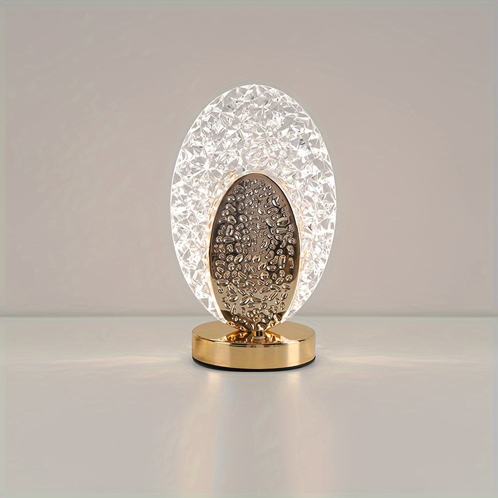 3 Color Stepless Dimmable Cordless Crystal Lamps, Touch Sensor Control Battery Powered LED Table Lamp, Funny Gifts For Men Women Valentines Day Birthday