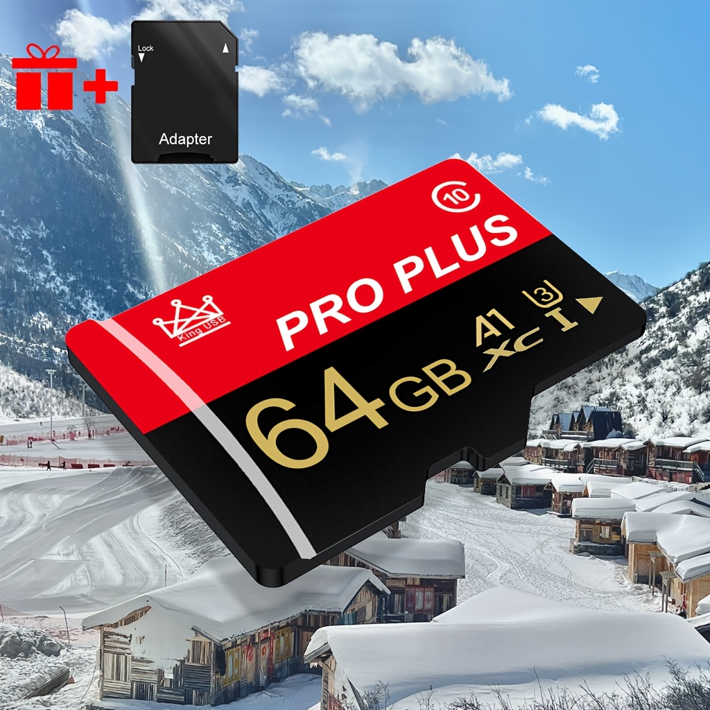 TEMU 1pc Scheda di Memoria 64GB 32GB 16GB con Adattatore, Scheda TF Flash ad Velocit� 8GB 4GB 2GB 1GB 512MB 256MB 128MB 64MB, Scheda TF di Memoria A1