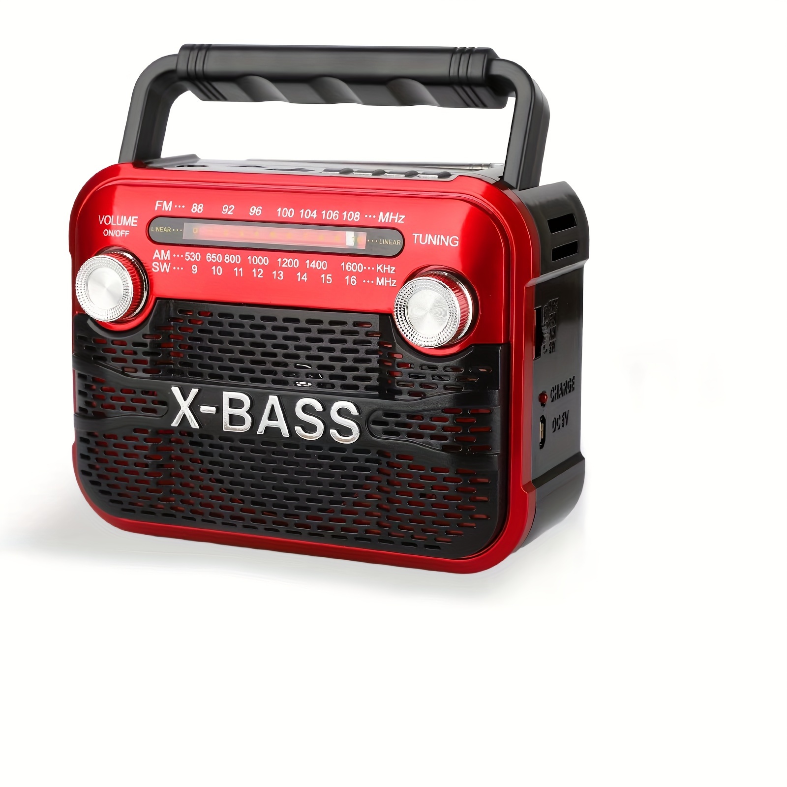 Radio Portable AM FM SW, Vintage Retro Bluetooth5.4 Speaker With Adjustable Antenna, 1200mAh Battery, Type C Rechargeable, Phone Holder, Support TF Card, AUX, USB Playing