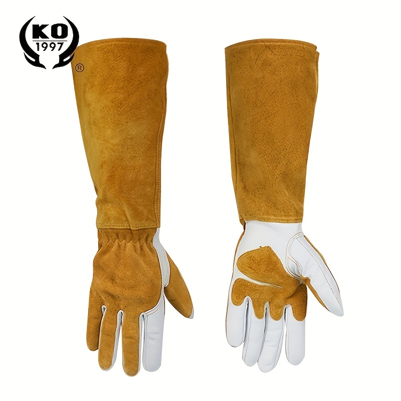 

1 Pc, Ko 1997, Durable Leather Gardening Gloves, Unisex, Thorn Proof & Reinforced, Ideal For Yard Trimming & Outdoor Camping, Available In Multiple Sizes (s-xxl)