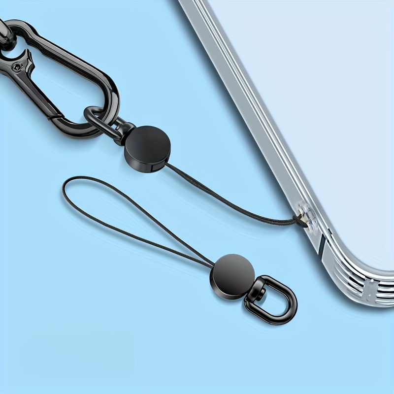 E-shop 2er-Set Edelstahl-Lanyards – Elegantes schwarzes Anti-Diebstahl-Umhängeband mit Verschluss & Schlüsselring für Hals oder Handgelenk, ein