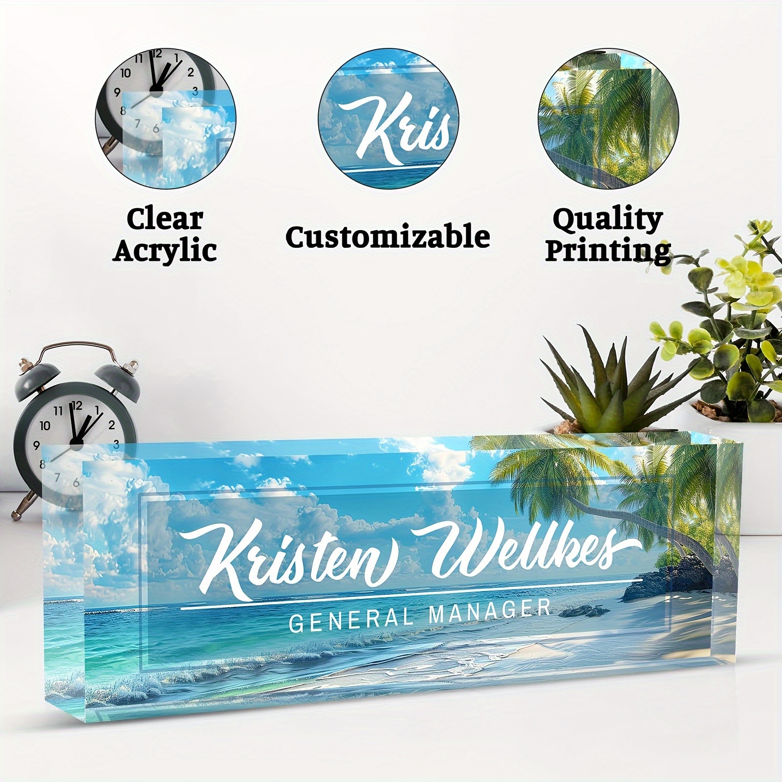 

Custom Acrylic Desk Name Plate - Personalized Office Decor For , Ideal Appreciation Gift For Teachers, Employees, Nurses