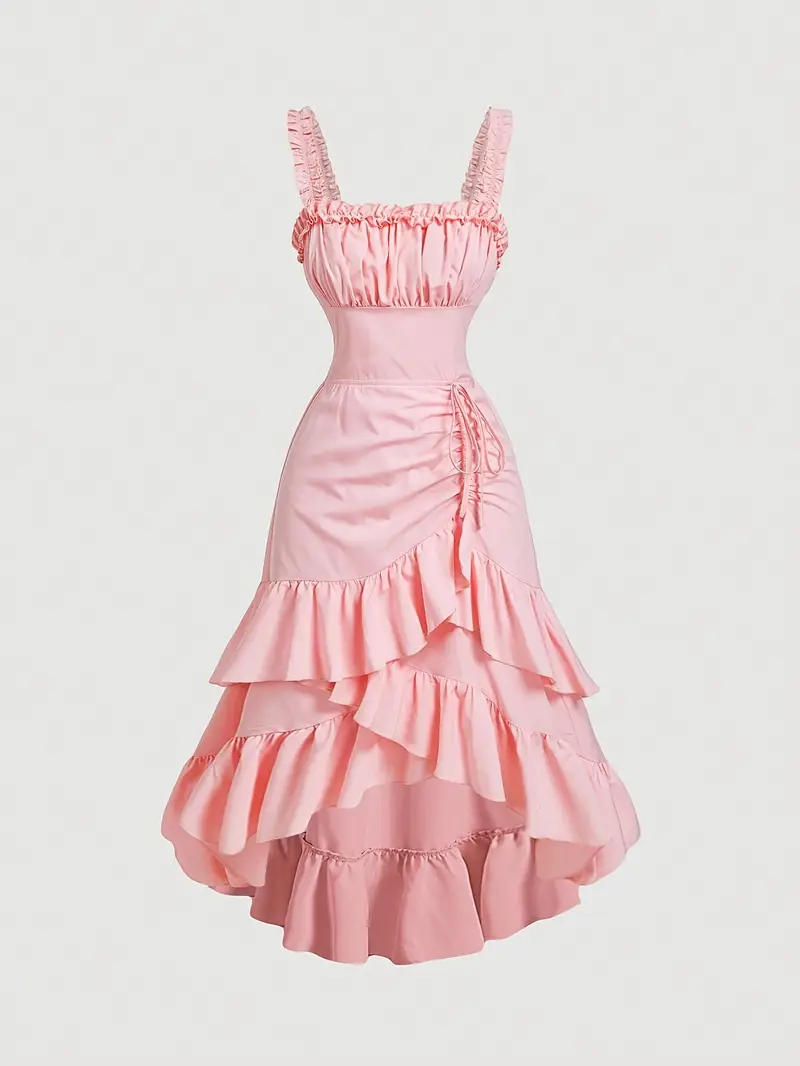 apricot colored vintage dress women ruffles hem perfect - Temu Netherlands apricot colored vintage dress women ruffles hem perfect - Temu Netherlands