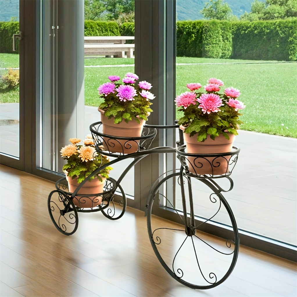 bicicleta metal niveles soporte plantas flores Temu