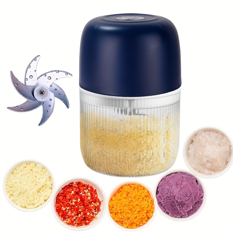 electric garlic chopper usb rechargeable electric food chopper mini   chopper garlic grinder onion chopper vegetable blender suitable for garlic ginger   meats etc father gift Product details 0