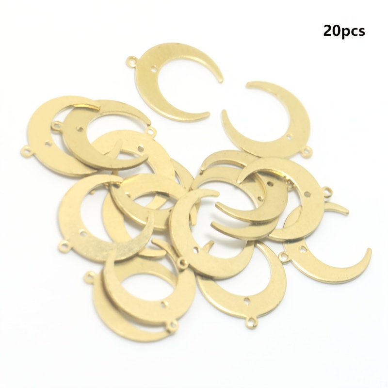 Image of 20pcs Golden Shape Brass Pendants With Single Jump Ring For Bracelet Necklace Diy Crafting Jewelry Making Supplies