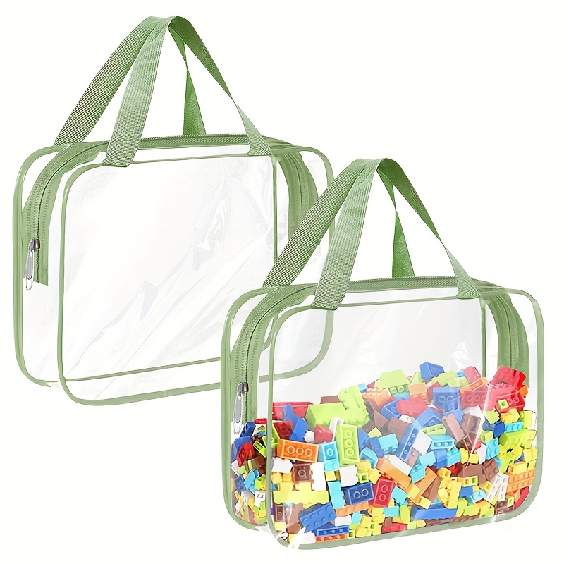 Multicolor Storage Bag Set, Reusable Transparent Pvc Chess Game Storage Bag, Zipper Travel Storage Bag, Used For Building Blocks, Puzzles, Students' Books, Backgammon.