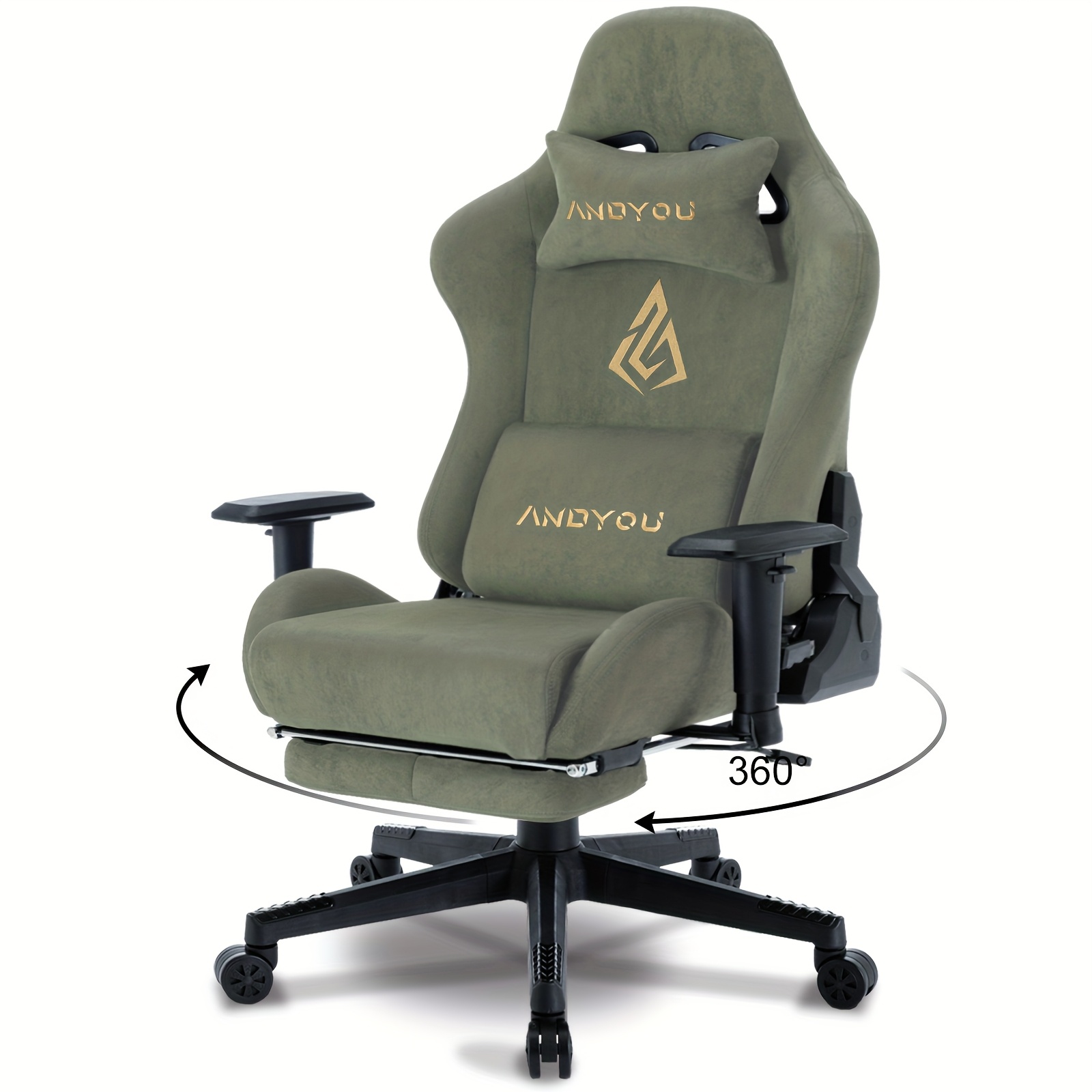 TEMU ANDYOU Sedia Gaming, Sedia da Ufficio Traspirante, Tessuto Qualit� Simile a Pelliccia . Sedia Ergonomica pz, Sedie da Lavoro Girevoli Regolabili