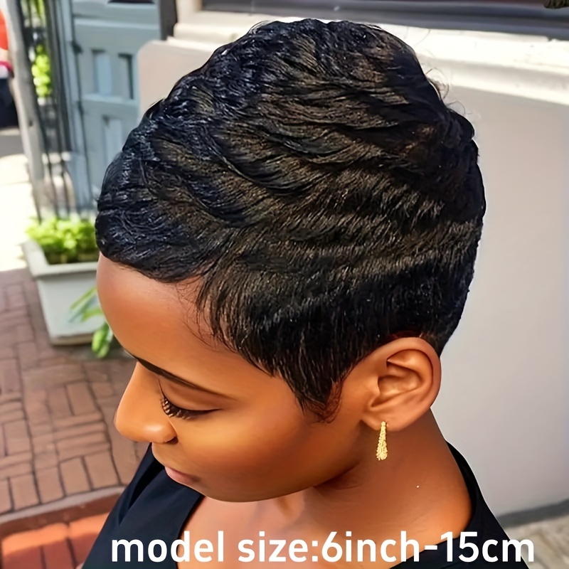 TEMU 99j Cut Human Hair Wig Short Straight Human Hair Wigs