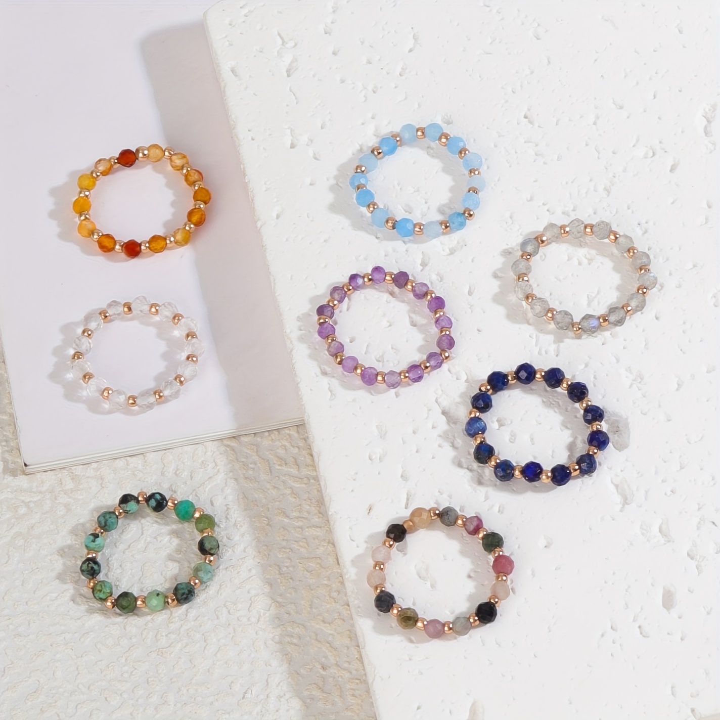Women's Stretch Ring with Natural Stone - All Season Wear