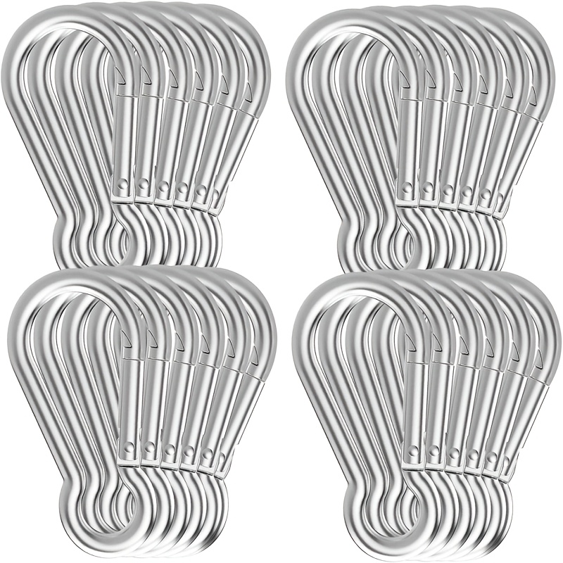 TEMU 24pcs Multi-functional Durable Spring Snap Hook Fasteners, Shade Sail Accessories, Suitable For Swings, Fitness Hammocks, Camping, Hiking,