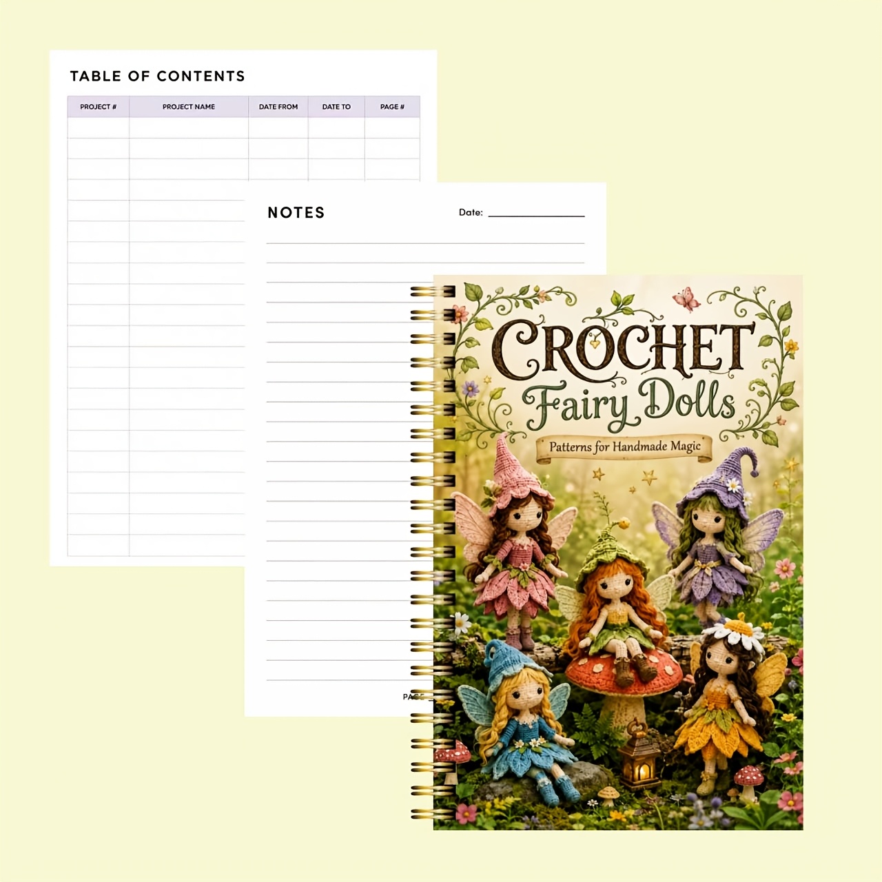 TEMU 1pc Elf-themed Crochet Notebook, Spiral-bound Exquisite Handmade Elf Pattern Manual, Including Detailed Instructions, And Easy-to-start Crochet