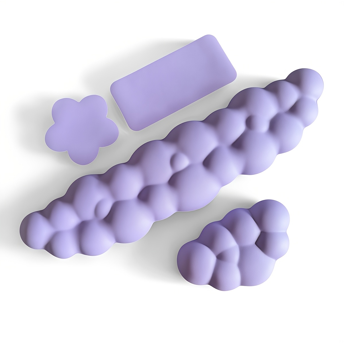 TEMU Ensemble de 4 -poignets pour Cloud, -poignets Cloud avec base antidérapante, tapis de téléphone de bureau, dessous de verre floraux, adapté aux