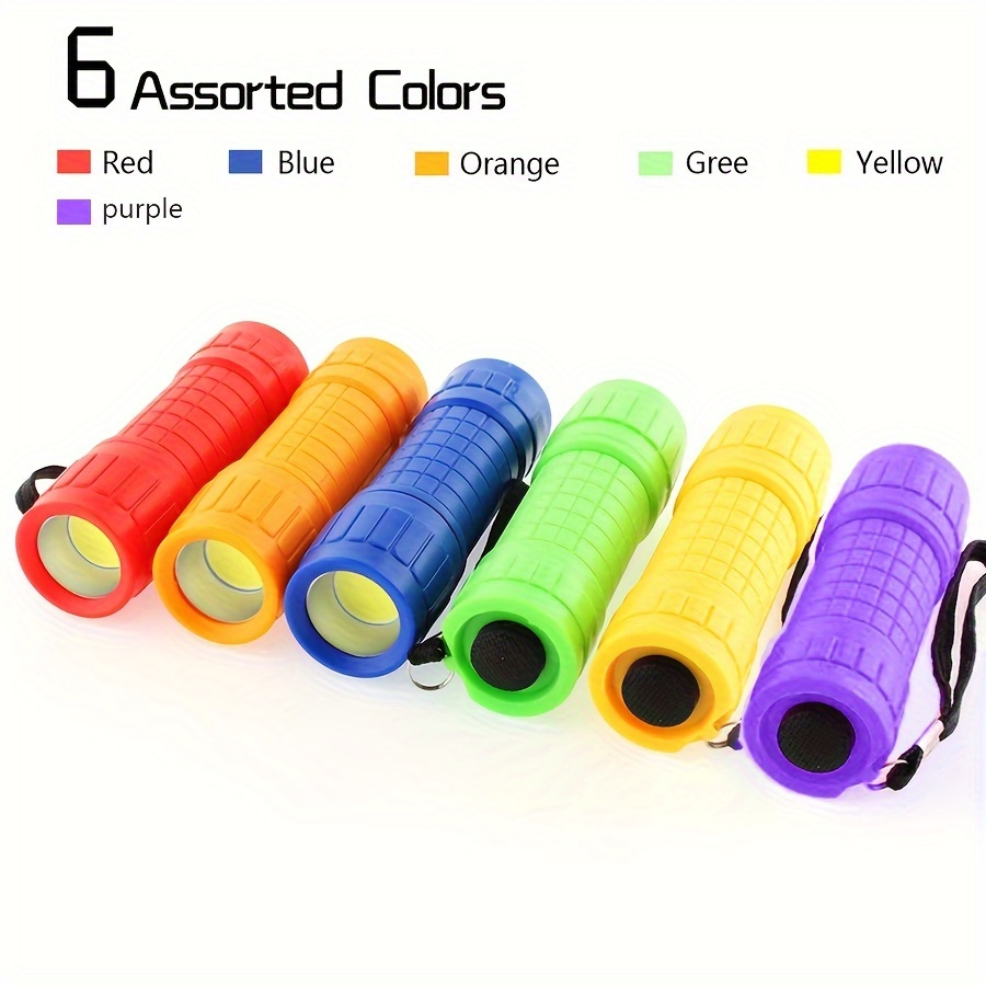 

6-pack Small Mini Flashlight Set, Cob Handheld Flashlight With Lanyard, With Battery For Kids/night Reading/camping/emergency