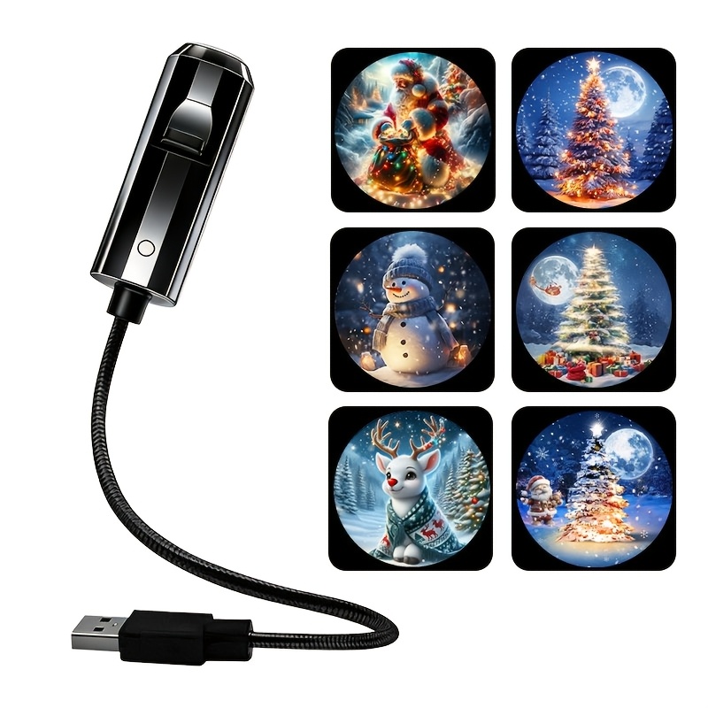 TEMU Led Portable Usb Lamp, Ocean Projector Lamp With 10/8/6/3 Interchangeable Images, Themed Lighting For Room Decor, Festival Decoration Atmosphere