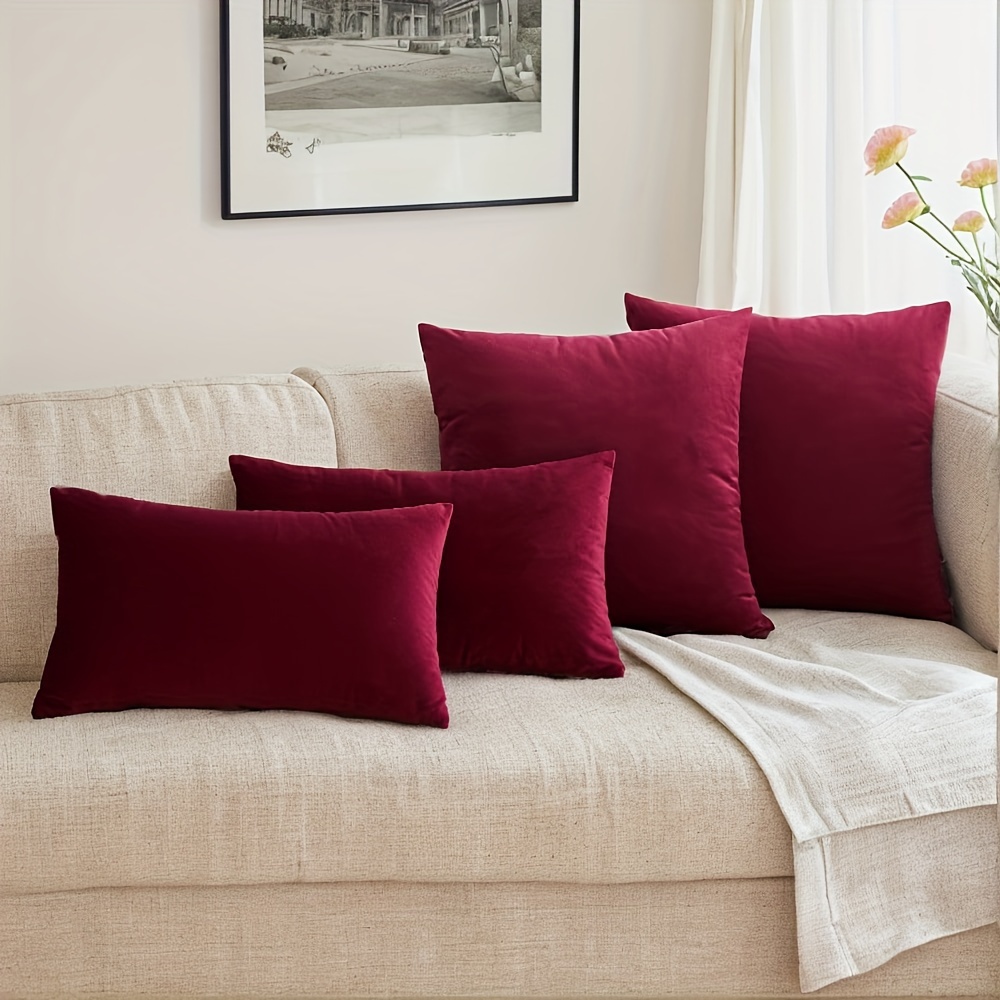 Throw Pillow Covers In Assorted Sizes Cozy Solid Temu