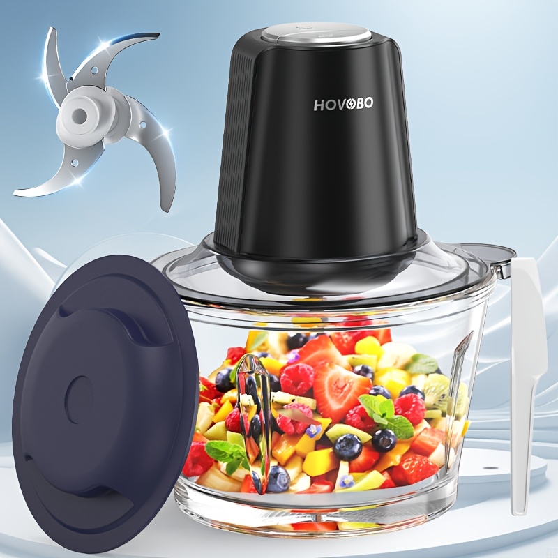 TEMU Food Processor, Meat Grinder With 1 Bowl 8 Cup, Electric Food Chopper With 4 Large Sharp Blades For Meat, Fruits, Vegetables, Baby Food, Nuts, 2