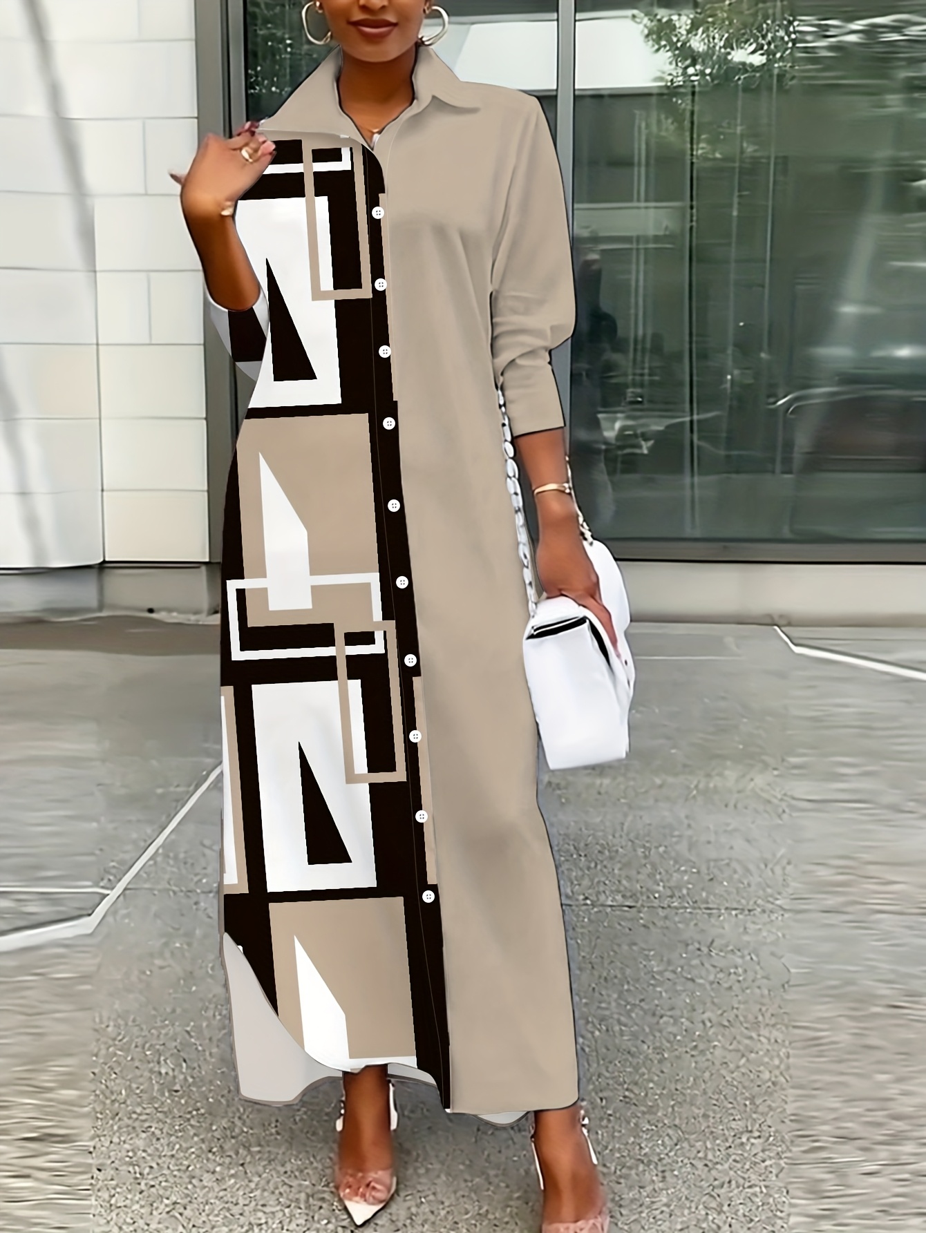 khaki dress sold on Temu United States