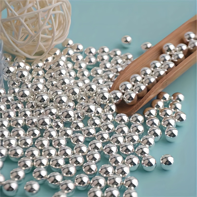 10 40pcs real 925 pure silvery round pad beads used for jewelry making diy necklace   supplies elegant bracelet details 5