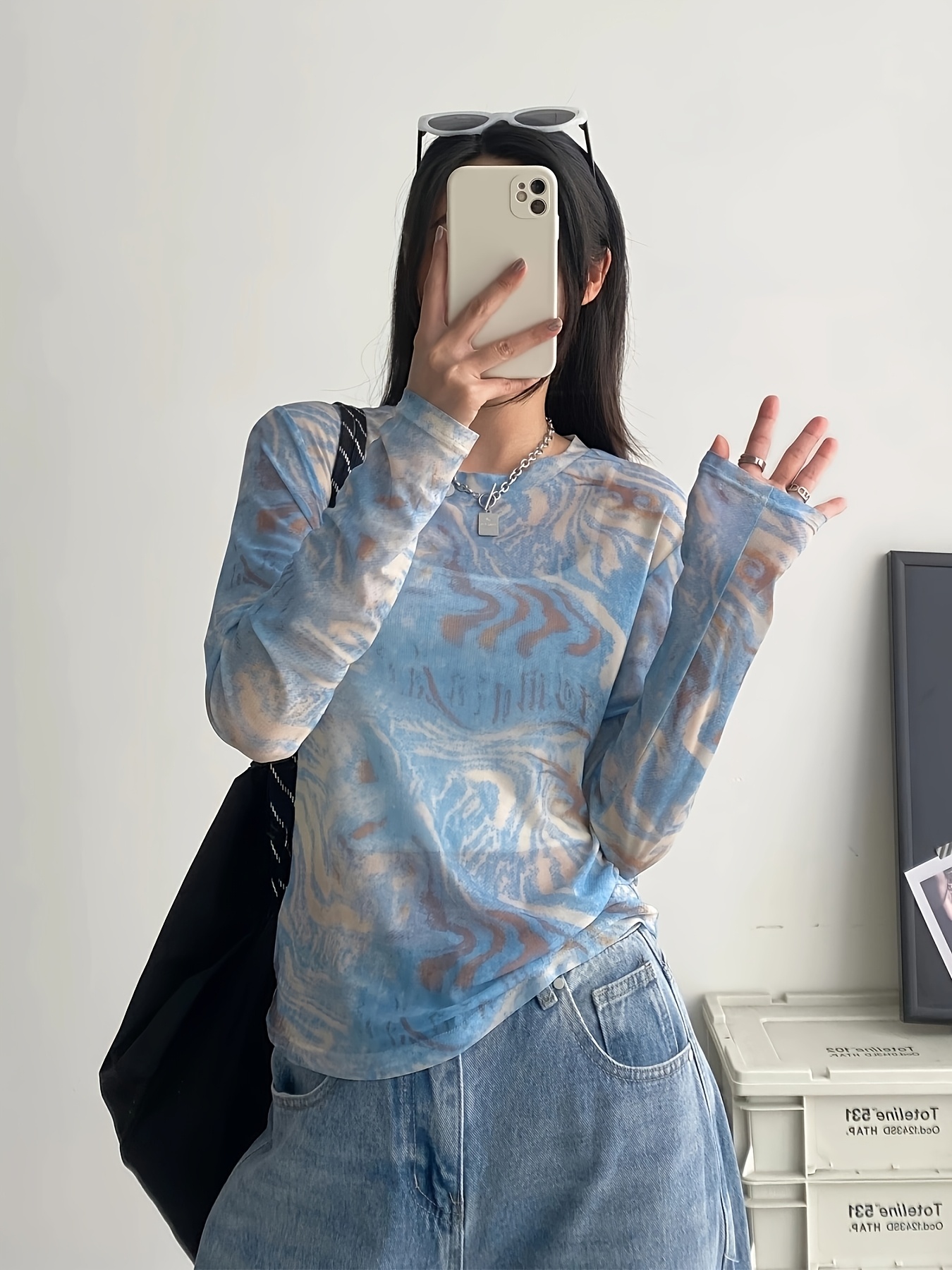 トップス KAJA WORK DYE LONG SLEEVE SHIRTS ovy Tie Dye Long