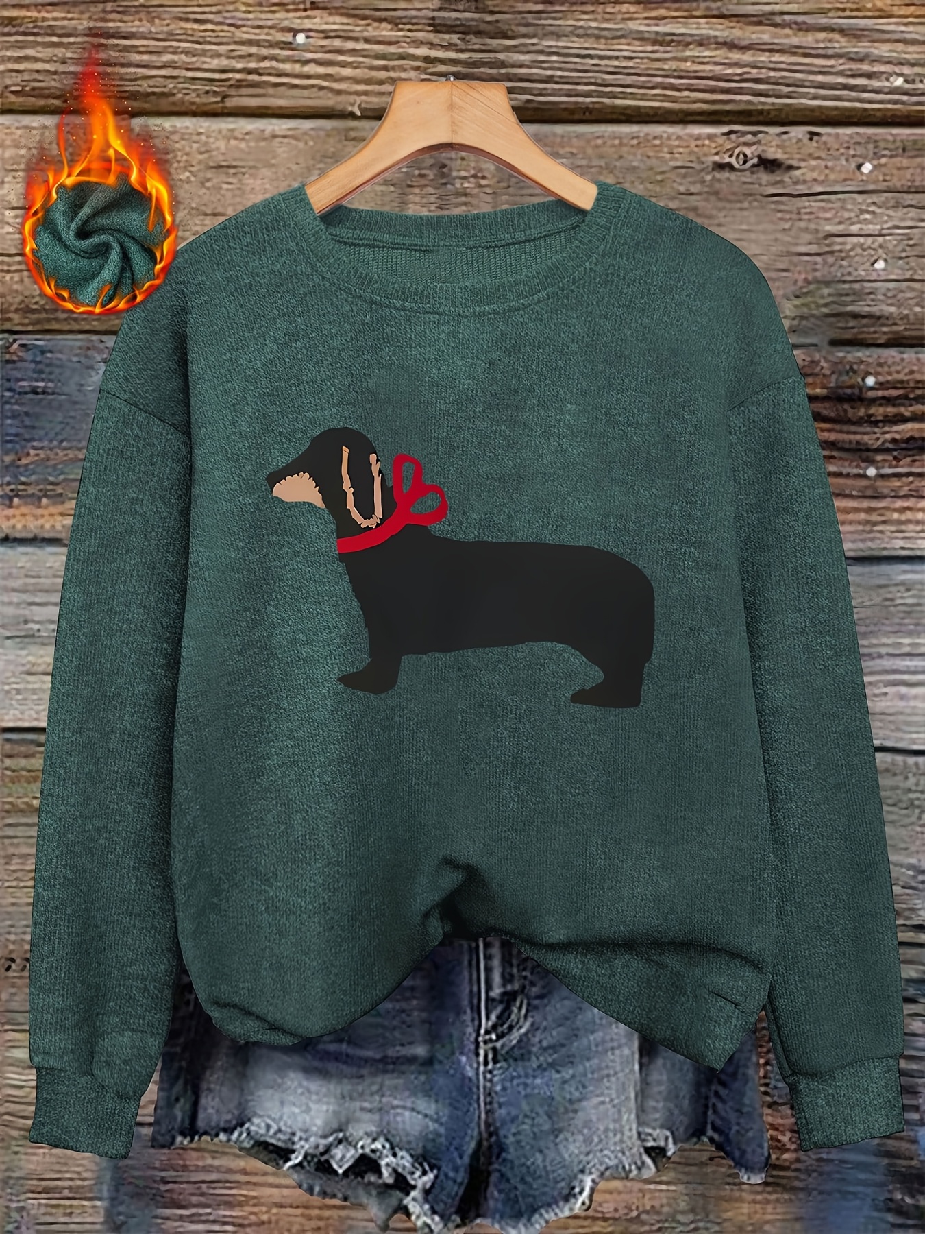 womens long sleeve casual sweater with red bow and dachshund print stylish and elegant sweater   for elegant   suitable for halloween and an elegant gift for women comfortable and warm sweater top