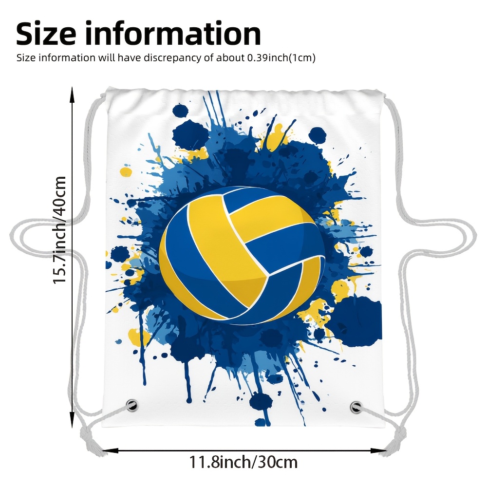 TEMU 1pc Volleyball Splash Impact 2d Printed Backpack - Lightweight And Functional, Soft Shell Material With Handy Pockets For Yoga, Gym, Travel &