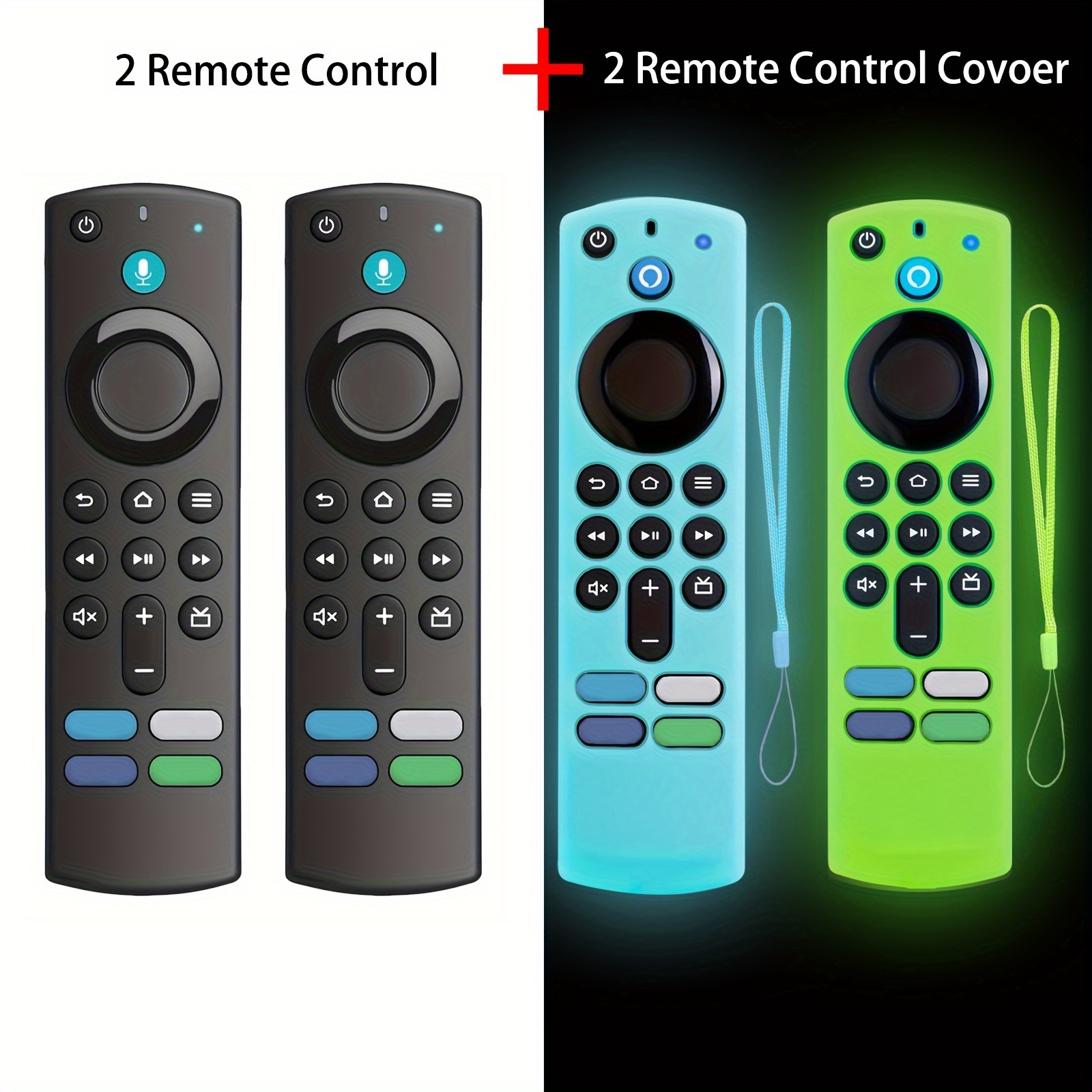 

4 Pack (2 Remote Controls, 2 Remote Control Cover) Replacement Voice Smart Remote For 3rd Gen Lite 4k Home Appliance