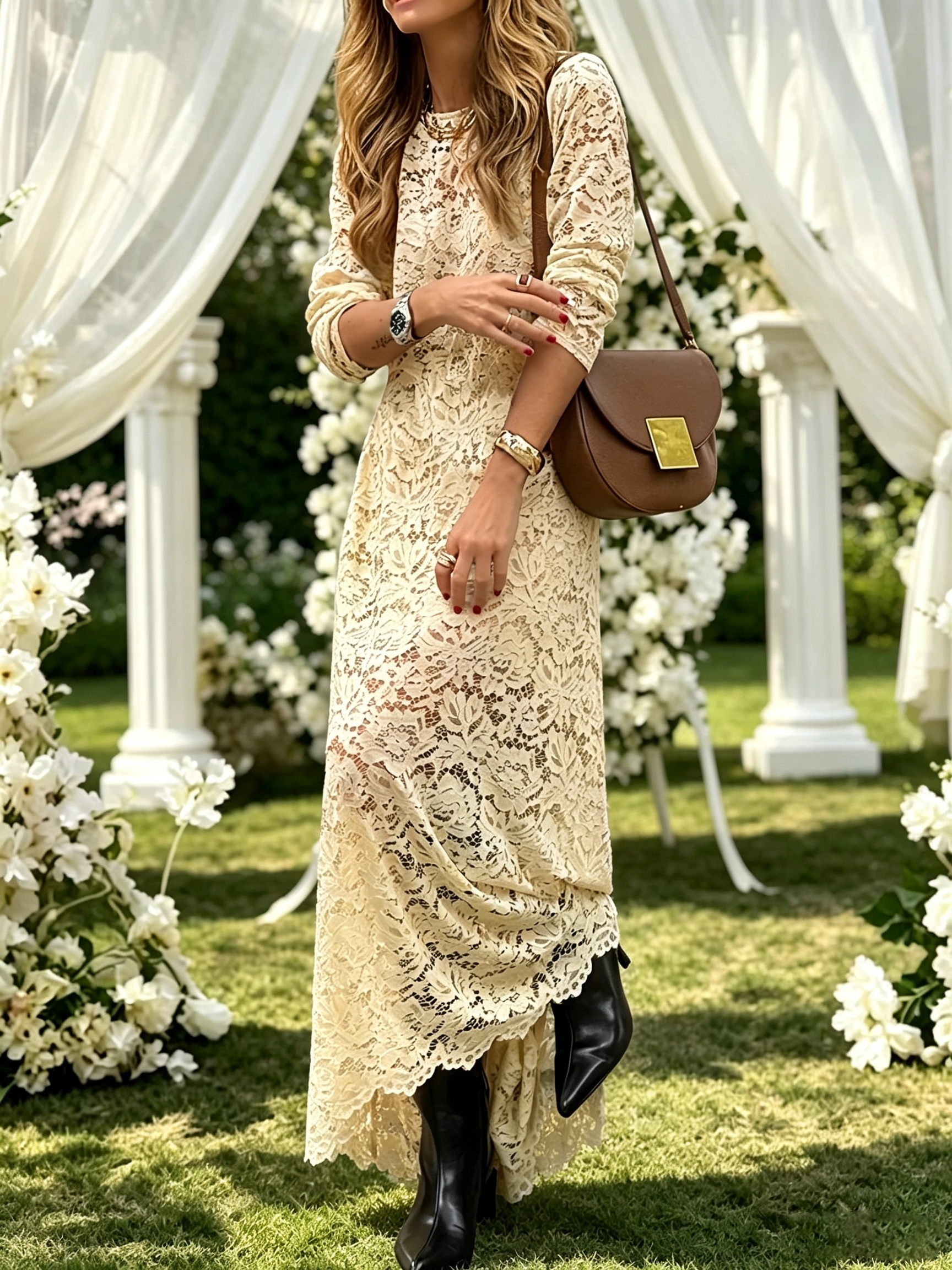 long lace dresses for women sold on Temu United States