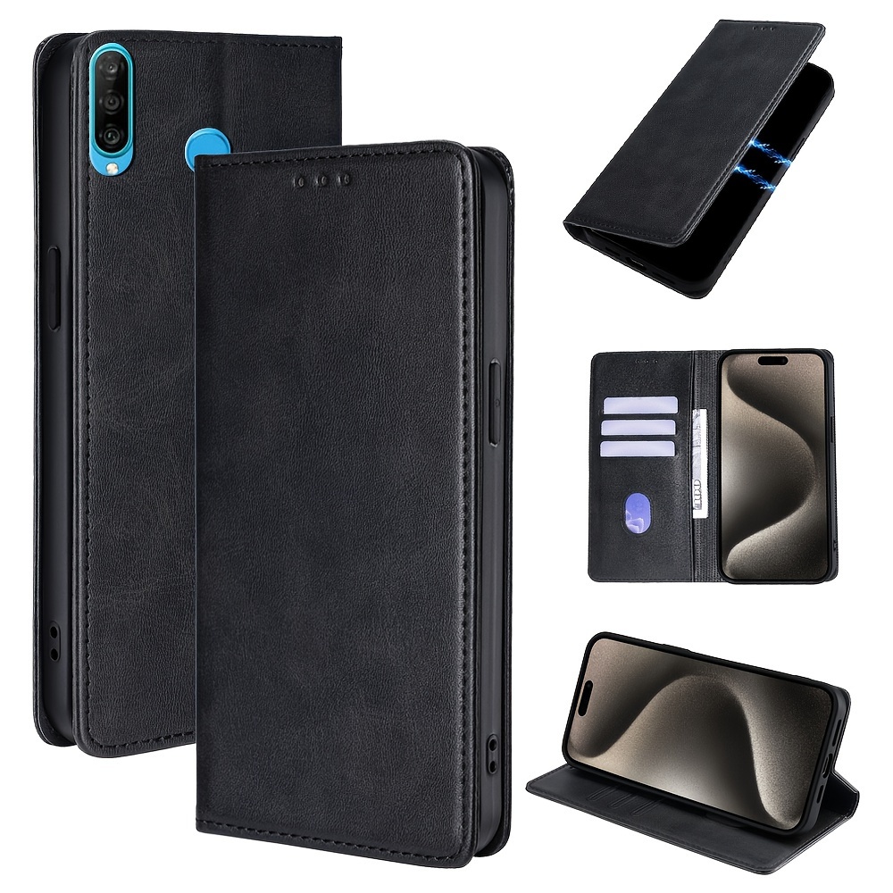 

For Huawei P30 Lite P30 Pro P30 Cover With Card Holder Classic Business Protective Support Magnetic Phone Case