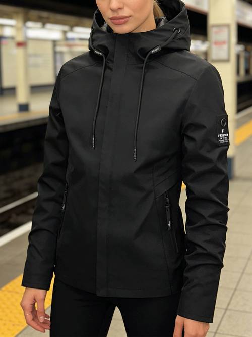 chaqueta cortavientos para mujer, ropa de abrigo superior con cremallera, moda casual para exteriores para