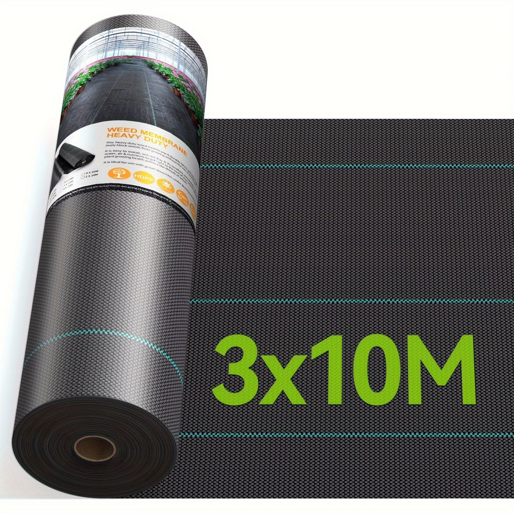 Heavy Duty Weed Control Membrane Garden Weed Barrier Fabric For Landscaping Driveway Gravel Artificial Grass Lawn Black For Patios Garden Flower Beds Landscaping