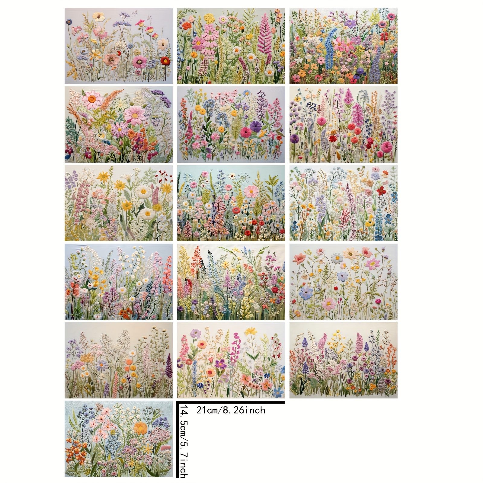 Image of 16 Sheets A5 Size Mother's Day Vibrant Background Material Decor Vintage Journal Card Planner Background Card Pad