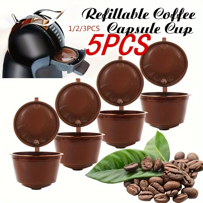 

1/2/3/5pcs Reusable Coffee Capsule Filter Holder, For Dolce Gusto And Nescafe Coffee Pods, Save Money And Reduce Waste With Easy Refillable Design