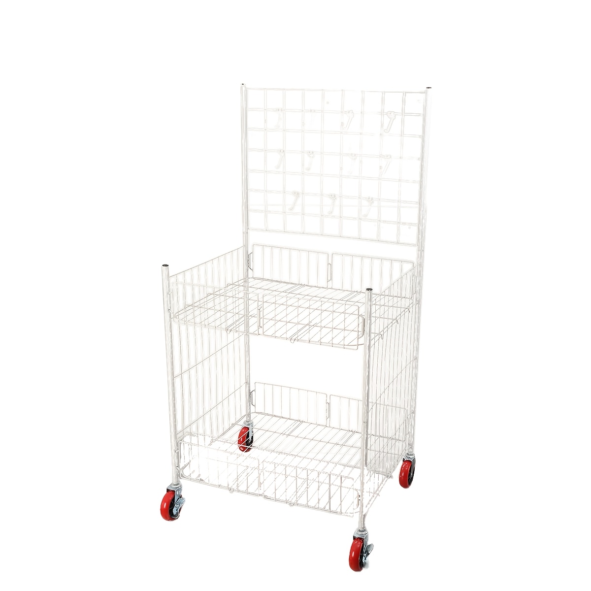 Rolling Stackable Baskets Storage Bins Utility Storage Bins Snacks Pantry Organizer With Wheels Storage Rack 65cm 4-inch Rollers And 10 Hooks