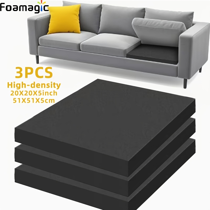 TEMU Foamagic--3pcs High Sponge Sofa Support, Multiple Colors (black/gray/white), For Sagging Seat Cushion Sofa Support, Dining Chair Cushions, Sofa