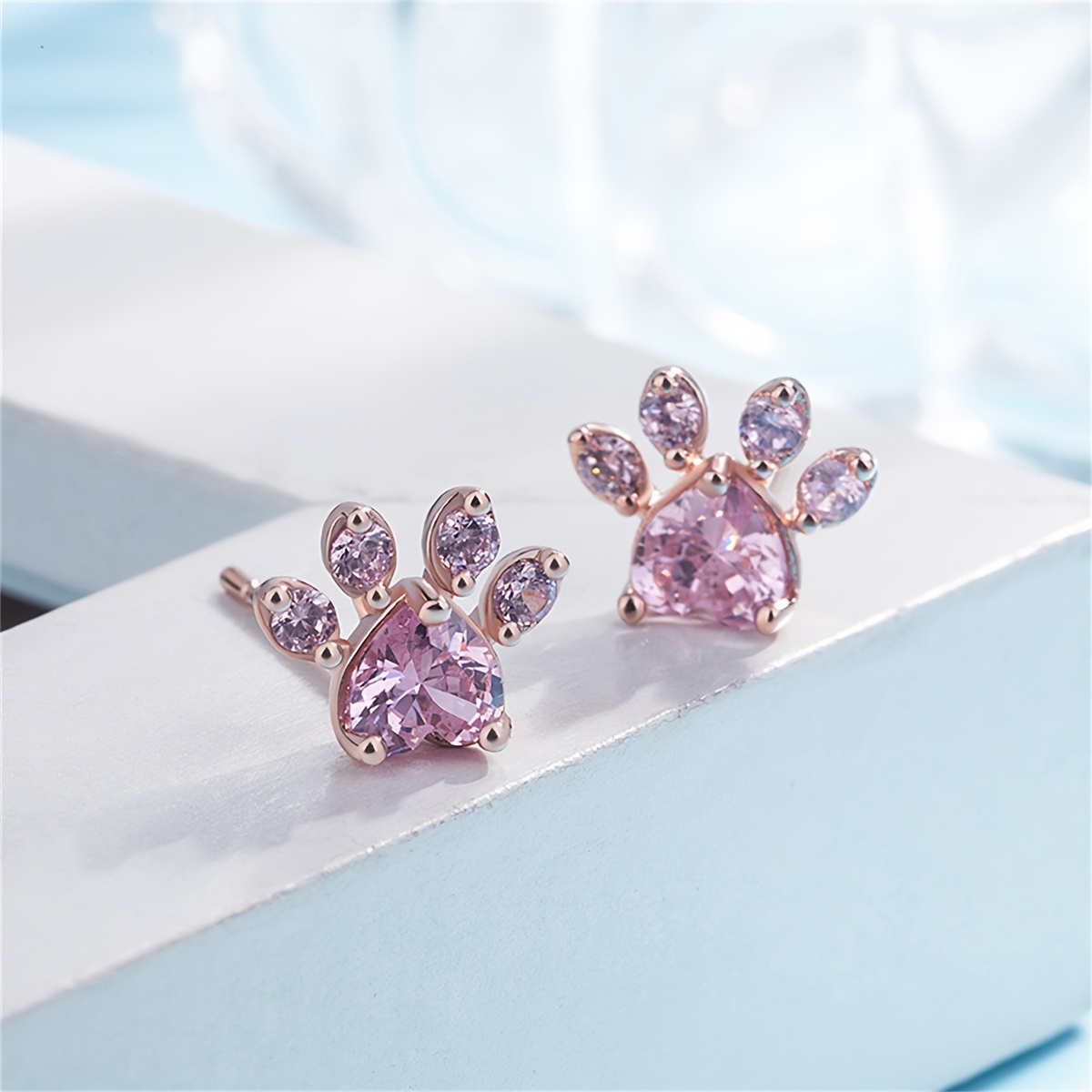E-shop 1 Paar, stilvolle, einfache, jugendliche schöne exquisite Kupfer-Rosa Katzenpfoten-Ohrringe für edle Damen in Europa Amerika. Geeignet für