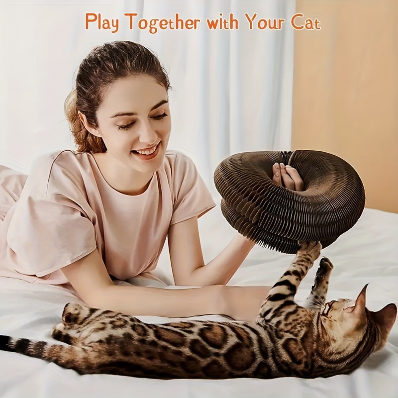 

Interactive Foldable Cat Scratcher - Magnetic Honeycomb Design, For All Cats' Exercise & Mental Stimulation, Cat Toy