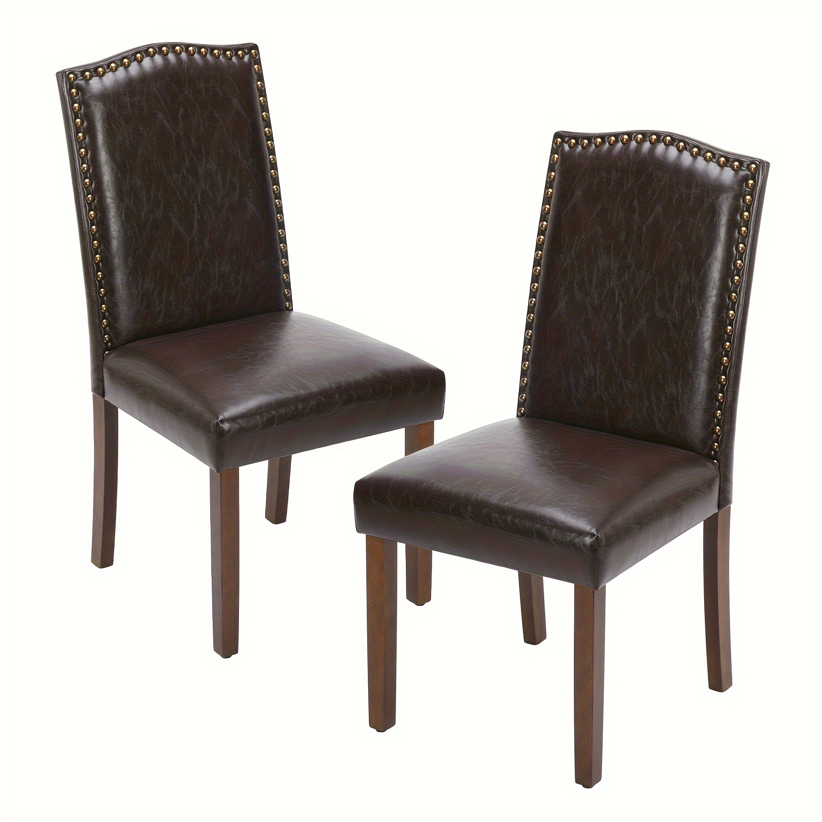 

Smug Dining Chairs Set Of 2, Upholstered Parsons Chairs With Trim And Wood Legs, Kitchen Side Chair For Bedroom, Kitchen, Living Room, Dark Brown