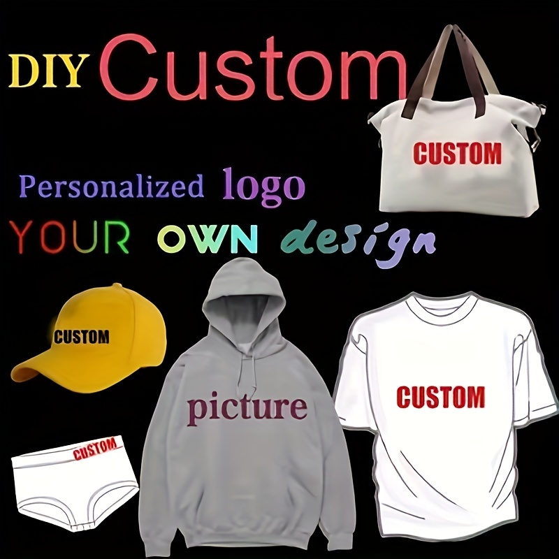 

1/3/5/7/9pcs Customizable Vinyl Iron-on Patches With Personalized Logo Or Picture, Diy Washable T-shirt Heat Transfer Stickers, Dtf Colorful Vinyl Decals For Clothing