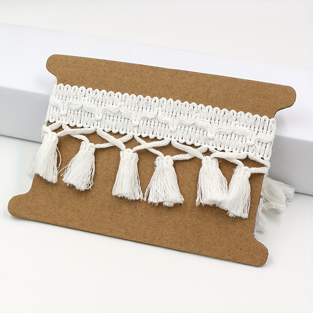 3-yard-per-card 5.5cm Wide Thread Cross-woven Tassel Fringe Trim Ribbon, Bohemian Skirt Hem Decoration, Curtain, Tablecloth, Lingerie, Bedding Decorative Accessory