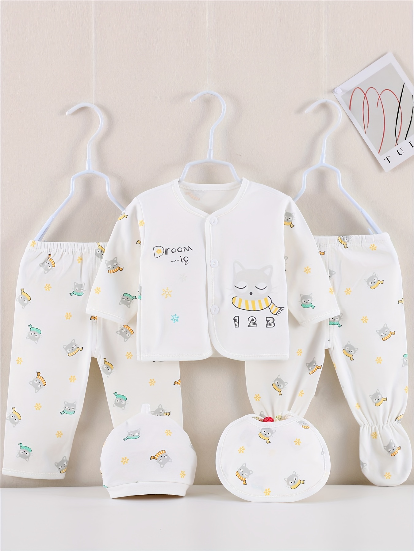 newborn clothes set cute cat boys girls cotton underwear Temu - Main Image