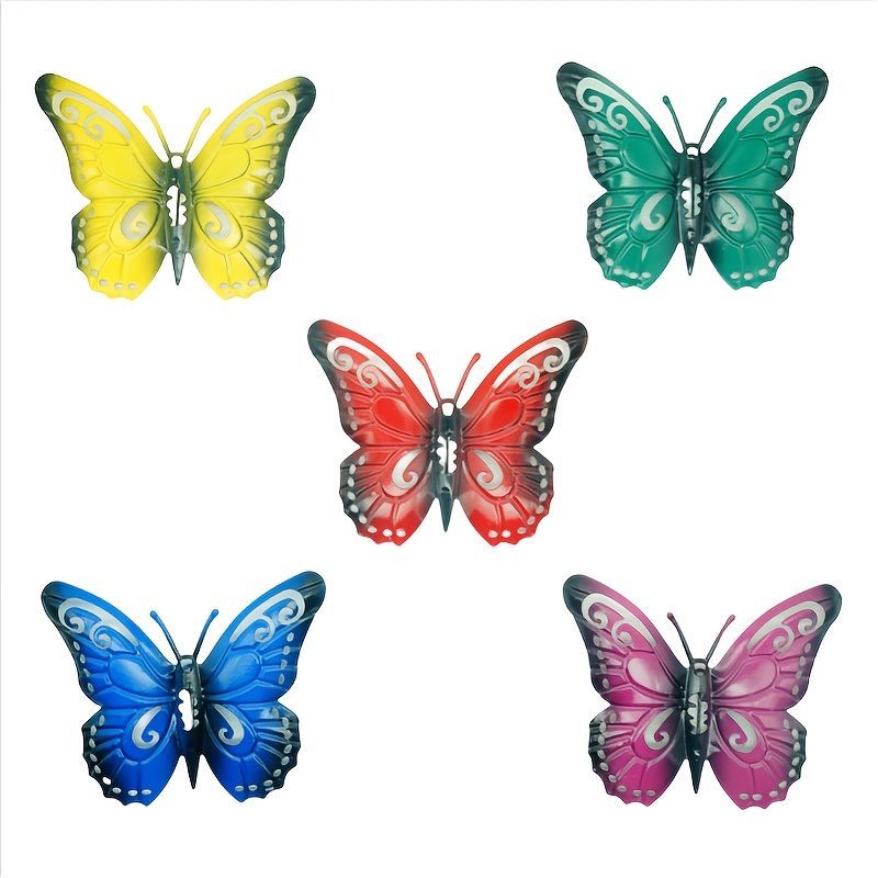 Image of 5pcs Metal Wall Decor, Colorful Garden Decoration, Outdoor/indoor Metal Crafts, Decorations