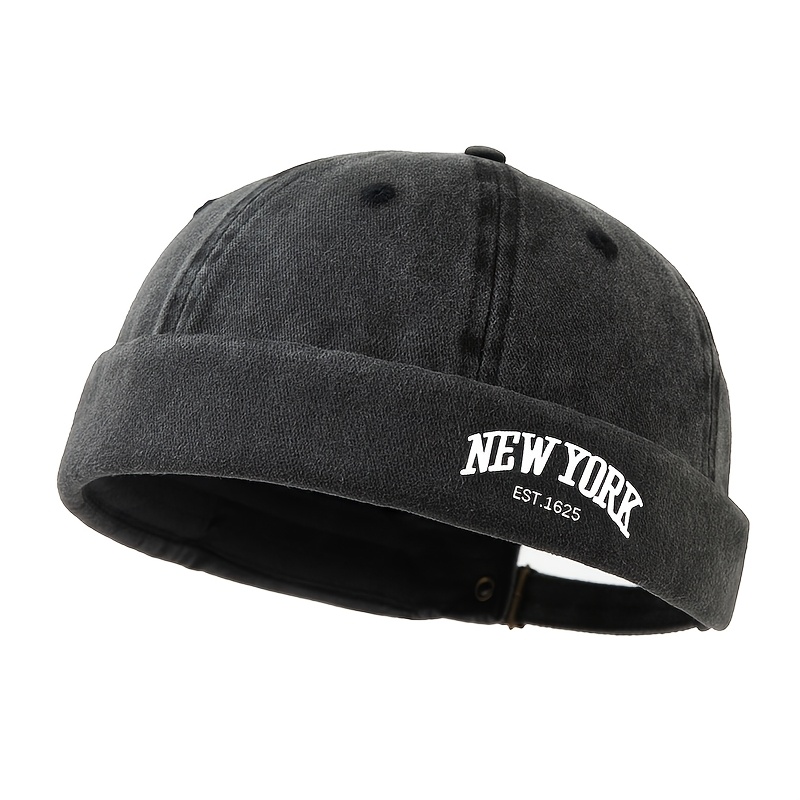 TEMU A Unisex Printed 1625 Brimless Landlord Hat, Classic And Easy , , Rolled Edge With Diverse Trendy Styles, Baseball Is For Holiday Gifts, Washed