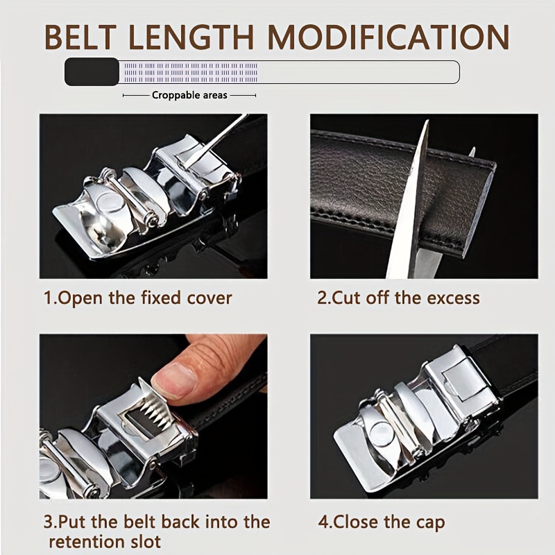 Stylish Leather Belt with Automatic Buckle for Men