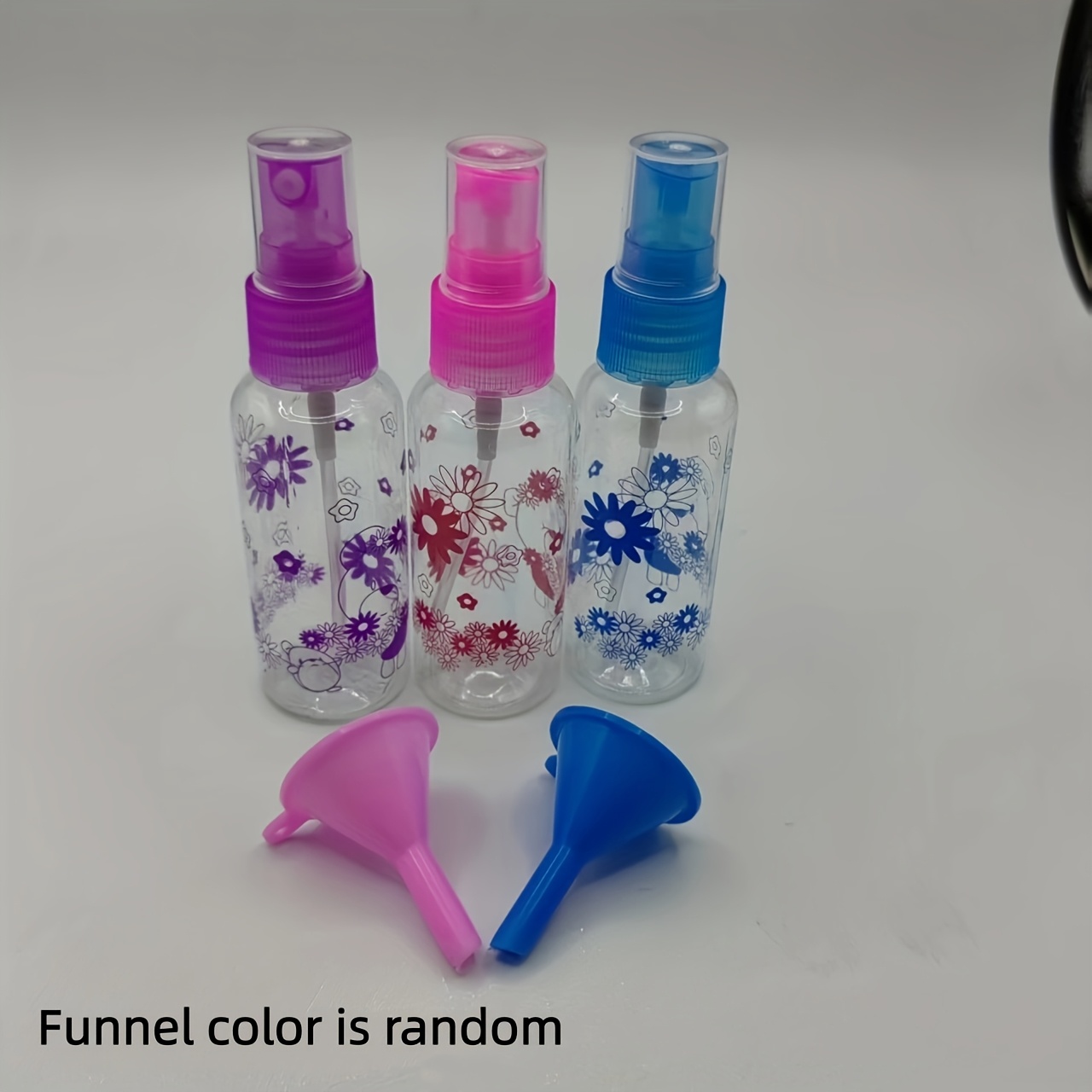3pcs Mist Spray Bottle +2 Sub- ( Of The Sub- Are Random)- Are 3 Models Of Spray Bottle 30ml 50ml 100ml With Transparent Color, , Plant Watering And Cleaning